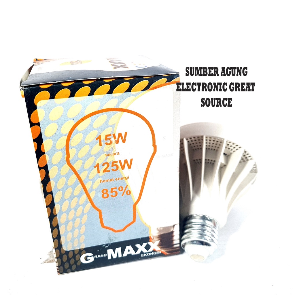 Lampu LED 15W Gmaxx Grand Maxx Murah 6500K Cahaya Putih Penerangan Rumah