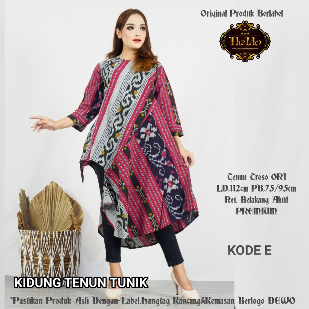 KIDUNG TENUN TUNIK JUMBO ORI DEWO atasan batik tenun troso batik modern seragam batik kerja