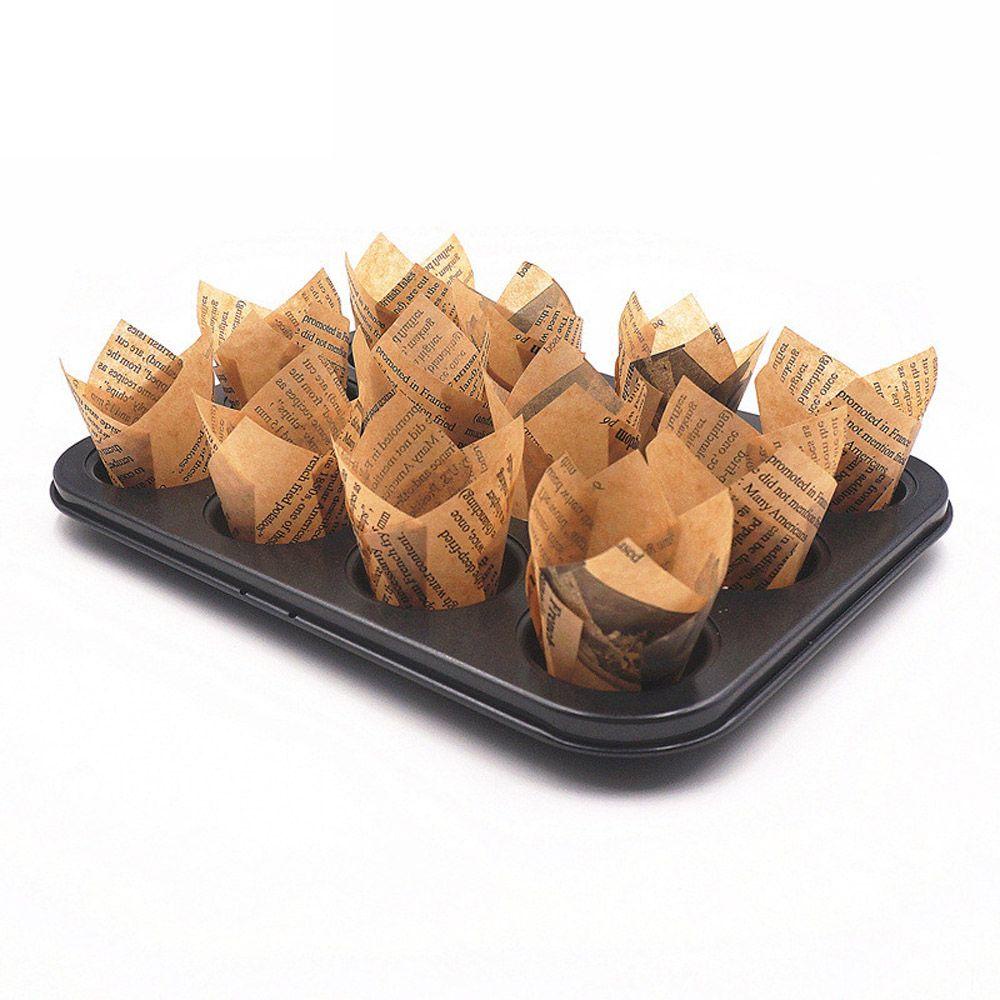 Populer 50pcs Cake Muffin Cups DIY Bakeware Cake Tray Cupcake Liners