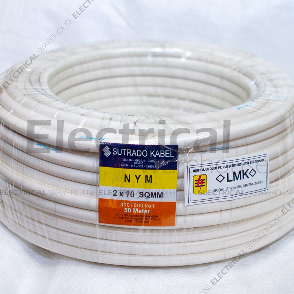 Kabel Listrik NYM 2x10mm2 SUTRADO ( 2x10mm 2x10 Mm 2 X 10 Mm2 )