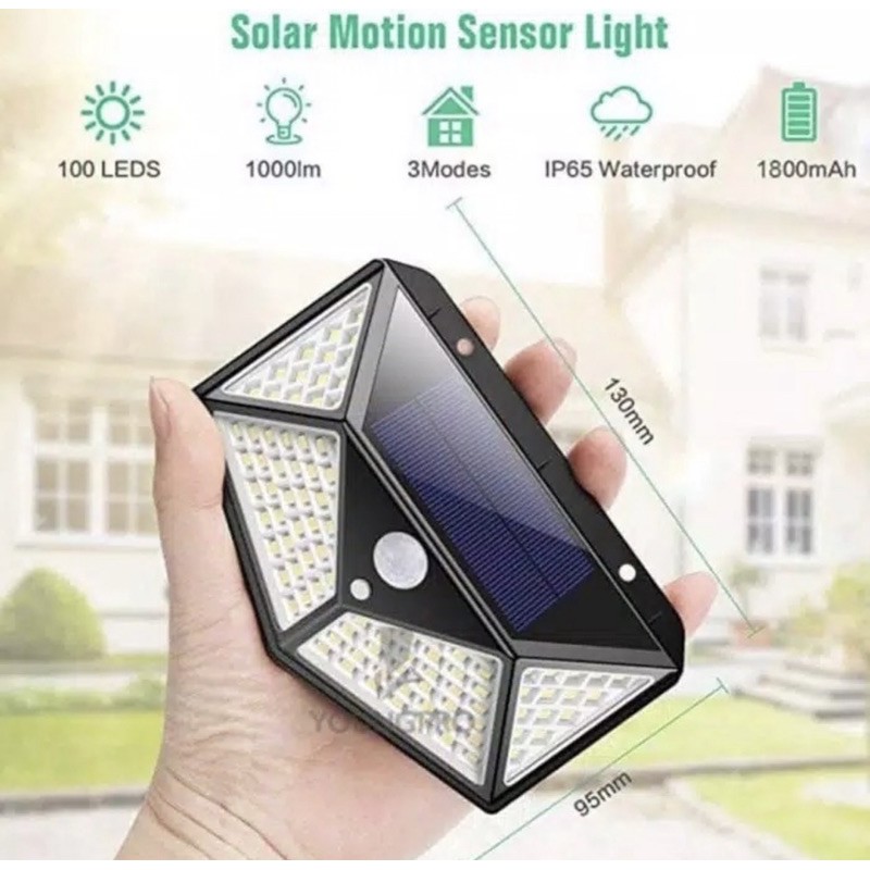 Lampu tembok - Lampu dinding - Lampu Taman 100LED Sensor Solar Charge - Lampu dinding 100LED