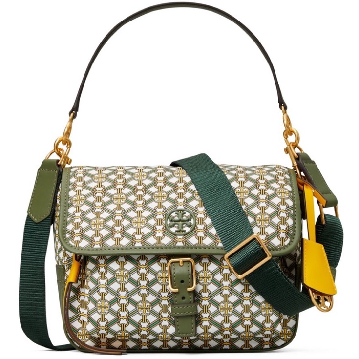 Tory Burch Pipper Printed Crossbody Green Gemini Link