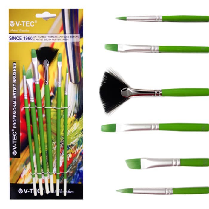 

V tec artist brush kuas lukis set 9056 isi 6