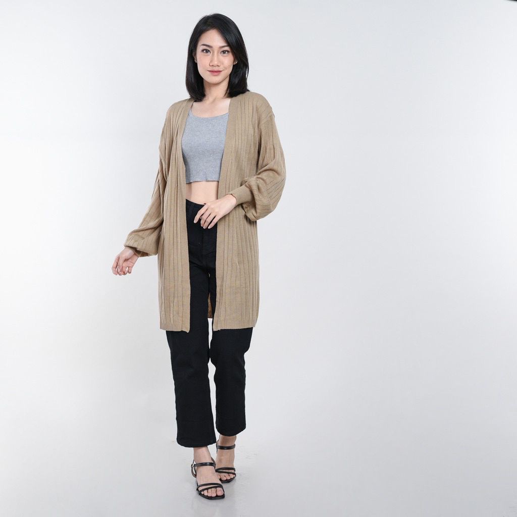 New Emily Long Cardigan Rajut Premium Free Size | Cardigan Panjang Wanita