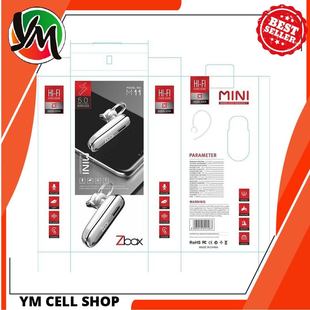 HANDSFREE BLUETOOTH ZBOX M11 Earphone Wireless Zbox M11