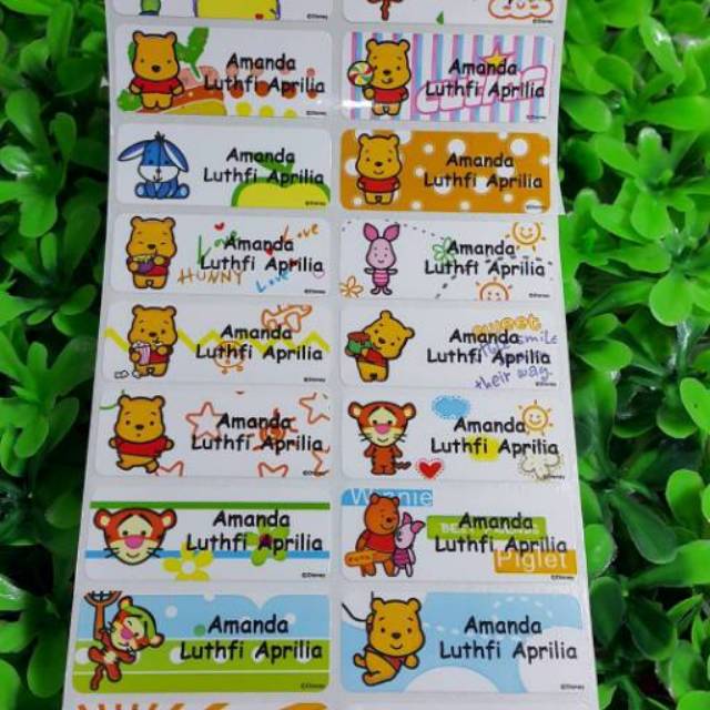 

Pooh Cuties Label nama sticker label name waterproof