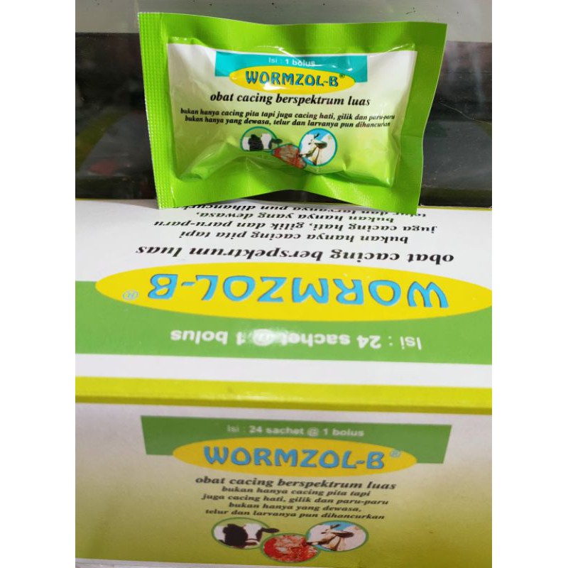 wormzol-B obat cacing bolus sapi kambing 1 sachet