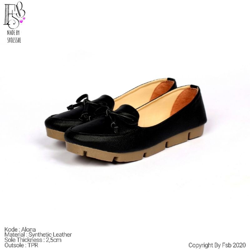 Fsb - ALONA Sepatu Flatshoes Wanita Sol Tebal