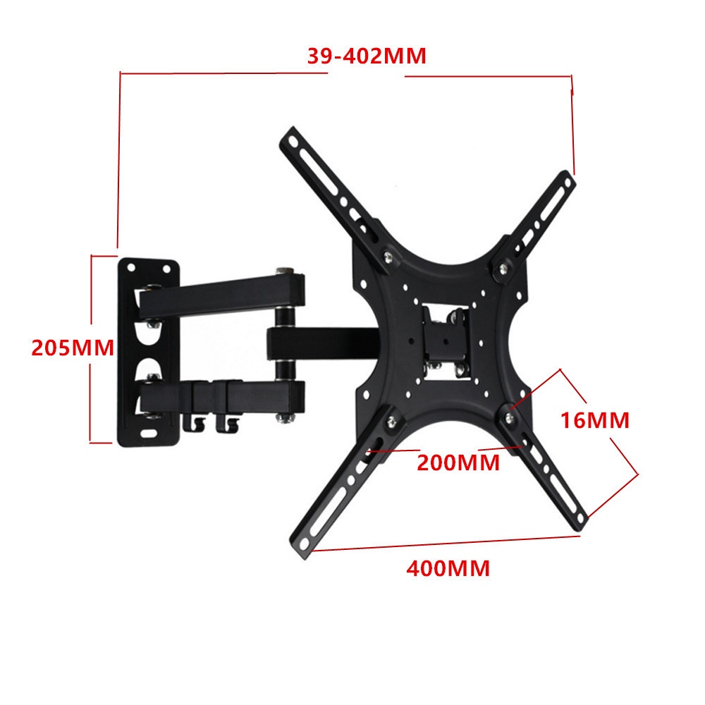 CNXD Telescopic TV Bracket Tilt Mount 400 x 400 Pitch for 32-55 Inch - X400 - Black