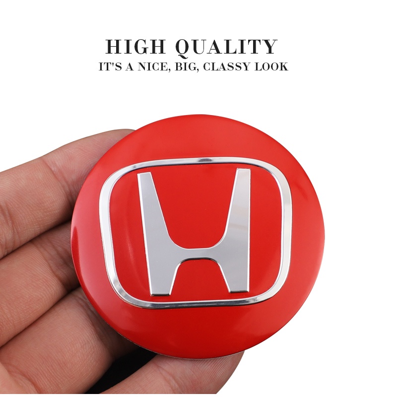 4pcs Stiker Emblem Metal 56mm Untuk Hub Tengah Velg Honda Civic Accord Fit City Vezel CRV Odyssey Jazz Insight