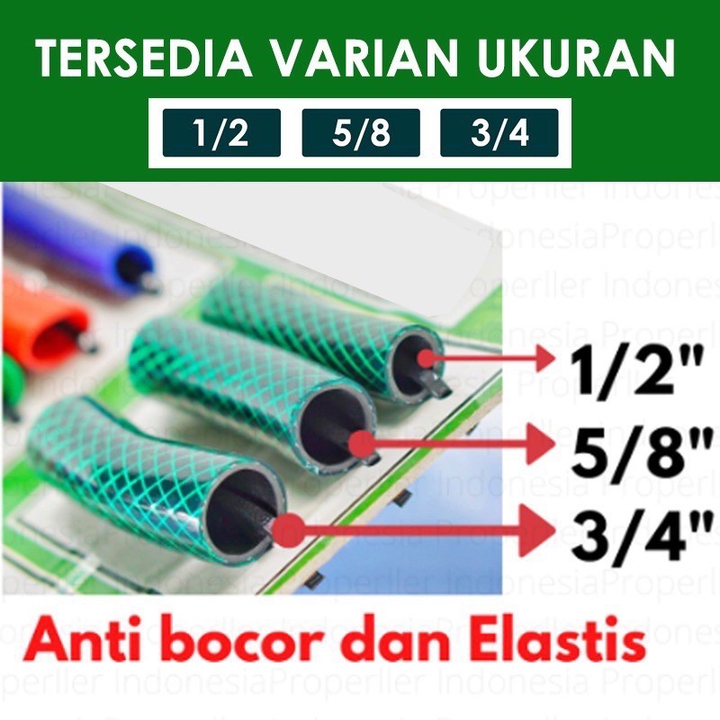 Selang Air Hijau 20 METER Ukuran 1/2 5/8 3/4 Selang Air Anti Lumut / Selang Taman Murah Anti Tekuk