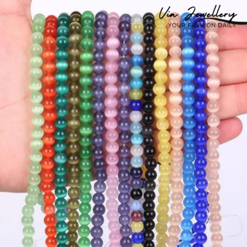 COD✅ Grosir Batu Alam Asli Cat Eye/ Mata Kucing 8mm