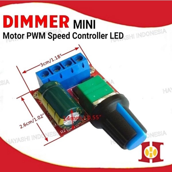 Dimer Dimmer Mini DC Motor PWM Speed Controller 5A 90W 4.5V-35V LED