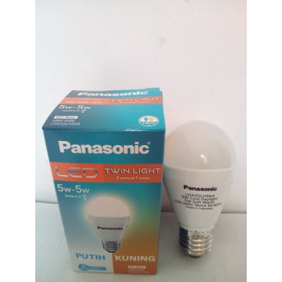 Lampu Panasonic.LED TWIN LIGHT.2 Warna di1 Lampu.5w-5w.Warna Putih Kuning.LDA5DLHSNA