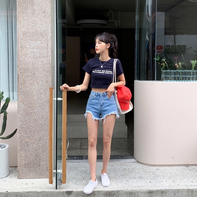Merongshop Ripped Short Jeans Celana Pendek Musim Panas