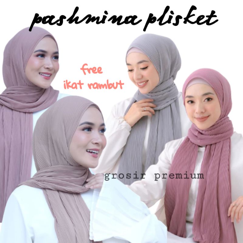 GROSIR PREMIUM PLEATED SHAWL / PASHMINA FULL PLISKET / HIJAB PASHMINA PLISKET CERUTY BABY DOLL PREMI