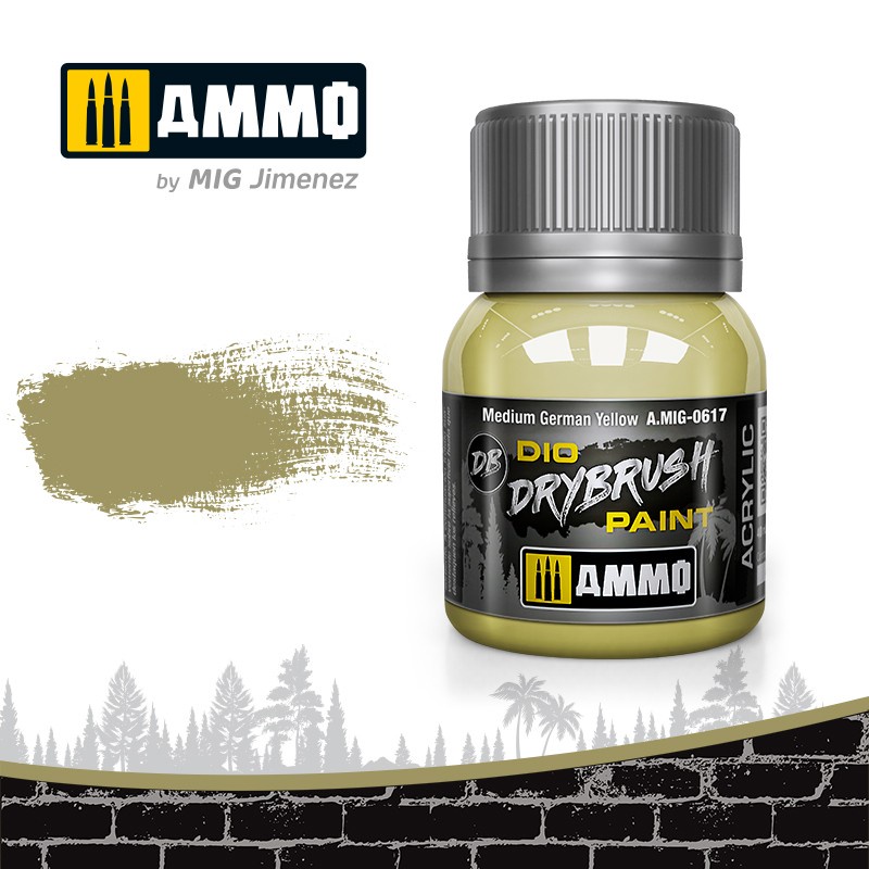 

AMIG0617 Drybrush : Medium German Yellow (40ml jar) Ammo Mig