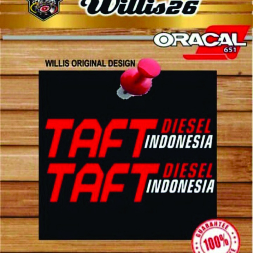 Grosir sticker stker cutting kaca mobil TAFT DIESEL INDONESIA 2 PCS