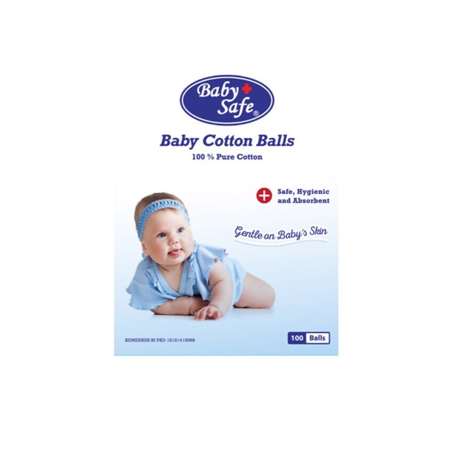 Baby safe kaps bulat isi 100 cb050 - cotton ball