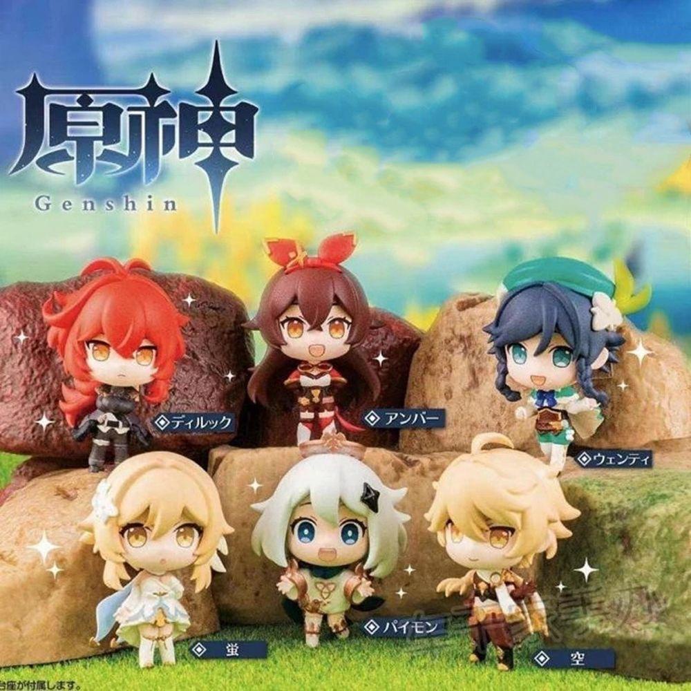 Lanfy Genshin Impact Hadiah Natal 6 Pcs Blind Box Barbatos Di Wendy Gacha Gift Cosplay Figure