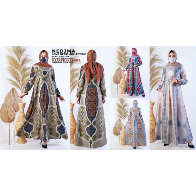 Balimo Nedjma Series A059 | Gamis Balimo | Gamis Motif WK | Gamis Dior Silk