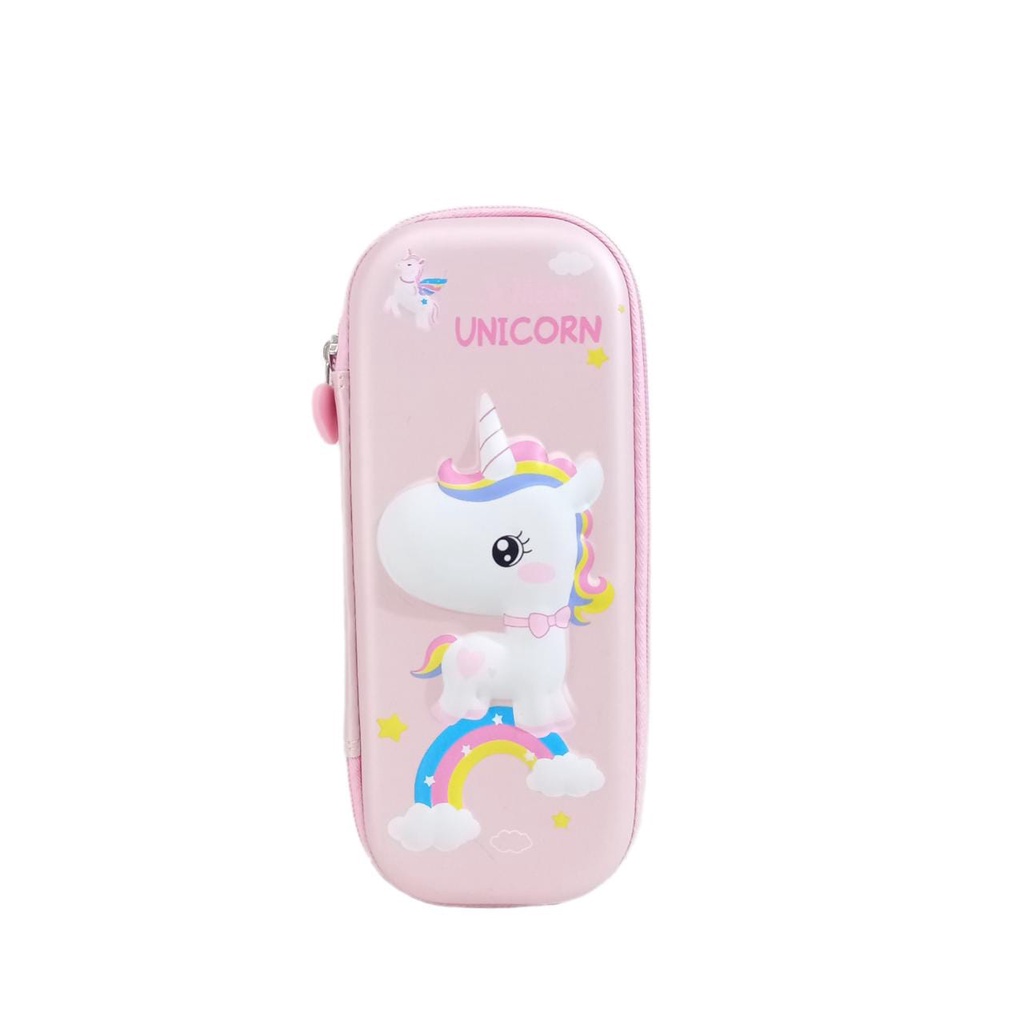 Tempat Pensil 3D Timbul Karakter Cewek Motif Unicorn Magic Pink sangat cantik lucu dan menggemaskan untuk kado hadiah ultah anak perempuan