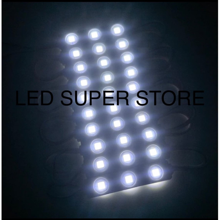 [100pc] Modul 3 Mata Samsung + Lensa | Mod 5054 3LED 12v Putih Waterproof