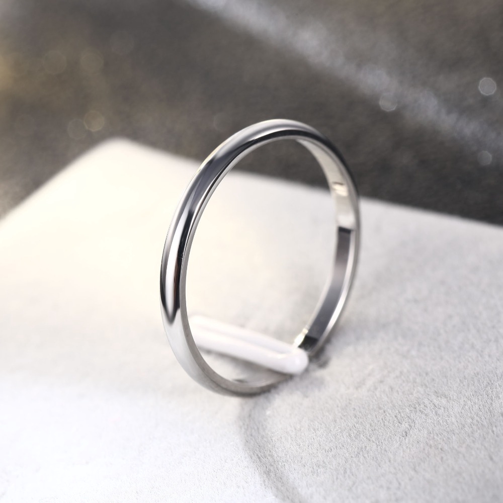 Cincin Bahan Baja Titanium Ukuran 2mm Untuk Pria Dan Wanita