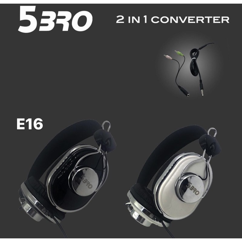 Headset Headphone Bando 5 Bro E95 E16 + mic HF Earphone Audio 5Bro HK Besi Super Bass