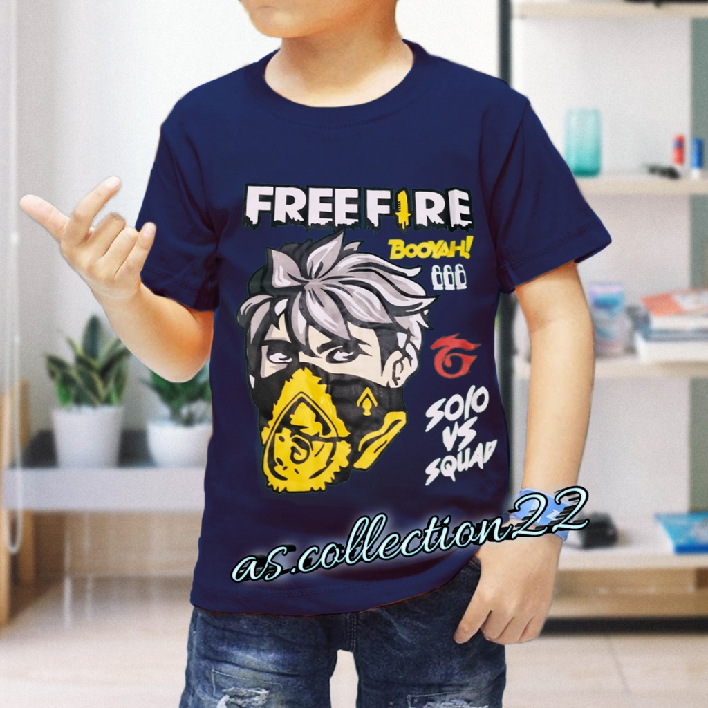 Pakaian kaos anak laki FREE FIRE keren//usia 1-12 tahun