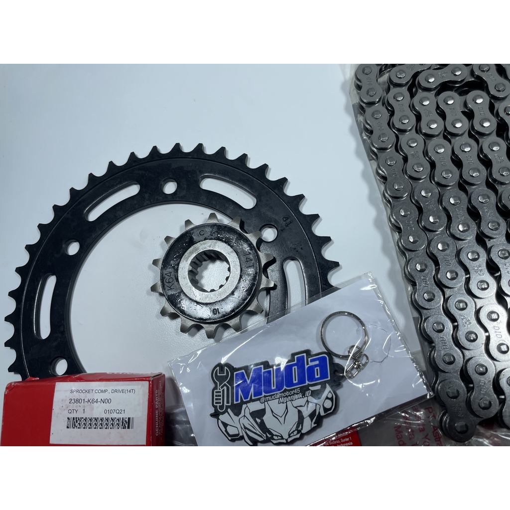 RANTAI RODA KIT CBR250RR ORI HONDA DID 520 VF 112 23801-41201-K64-N00 SPROCKET DRIVE ASSY CBR 250 BABY RR AHM GIR  GEAR SET ORIGINAL HONDA AHM DID NOT EK RK SSS-2