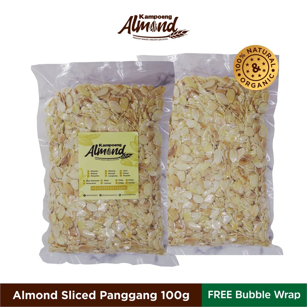 

Kacang Almond Slice Panggang (Roasted ) Uk. 100 Gr