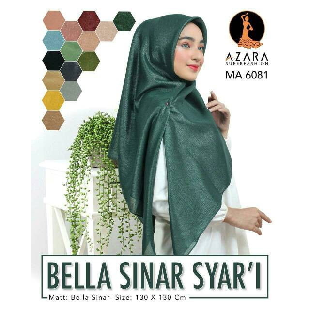 TERPOPULER HIJAB SEGI EMPAT AZARA BELLA SINAR SYARI LC HIJAB GLOWING SYARI / GLITTER