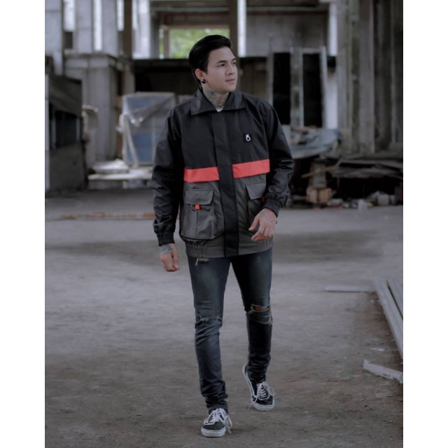 THBJL JAKET PRIA SEMI PARKA TASLAN WATERPROOF ORIGINAL DISTRO THE BOJIEL