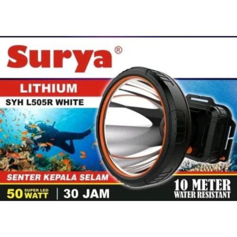 PROMO SENTER KEPALA SELAMA SURYA 50W TAHAN 30JAM 6000MAH WATER RESISTENT 10M
