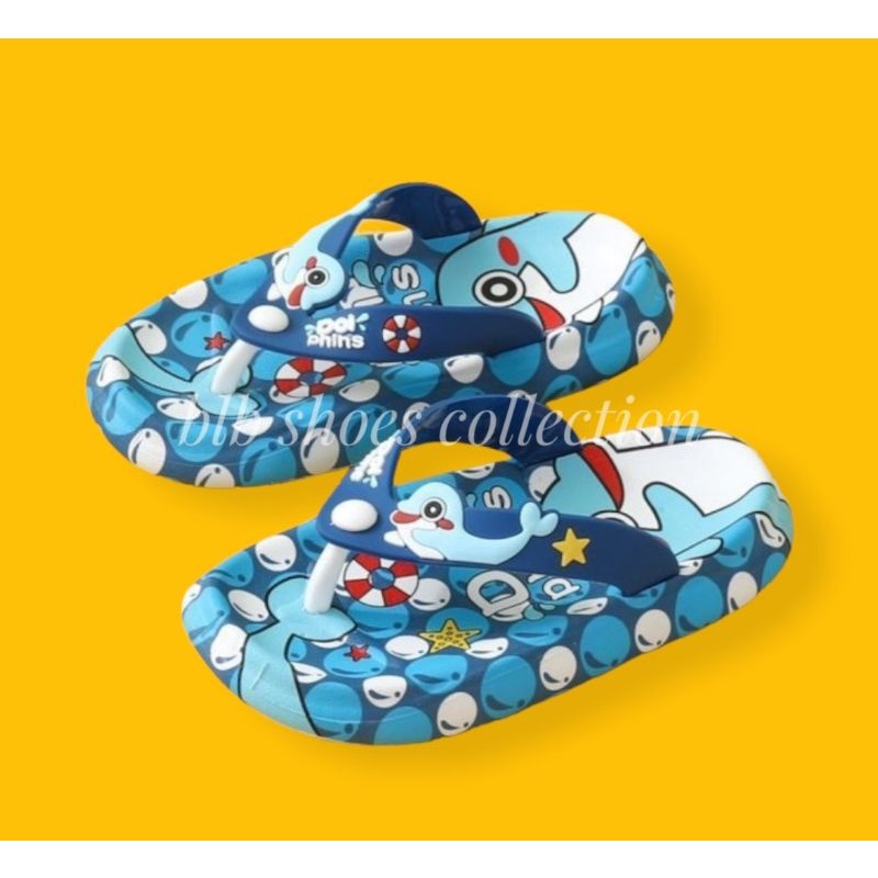 Sandal jepit anak perempuan laki laki sandal jepit anak unisex motif dolphin sandal jepit anak cowok cewek import morif lumba lumba Sandal jepit anak kekinian nyaman