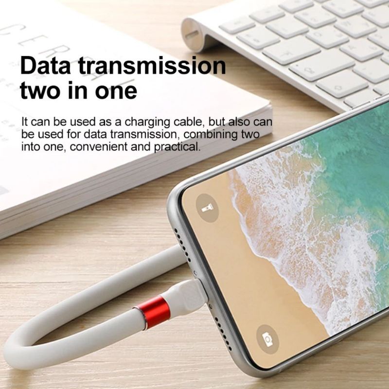 Kabel charger / Kabel Data USB type C bisa ditekuk panjang 1,2 meter phone holder
