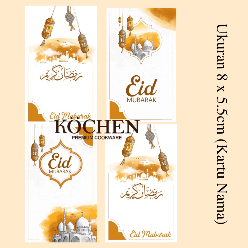 MYKOCHEN.INA Kartu Ucapan Lebaran Puasa Ramadan Untuk Parcel Hari Raya Idul Fitri Eid Mubarak Aesthetic Premium