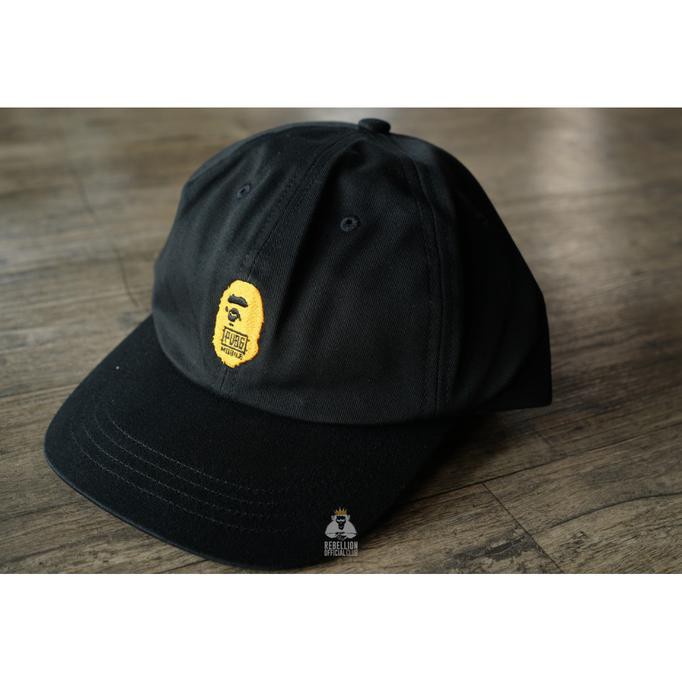 ♛ ON SALE TOPI PRIA ORIGINAL♛ BAPE X PUBG BLACK CAP KORTING