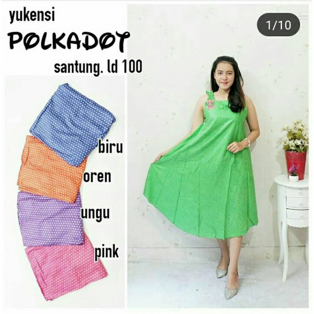 Yukensi motif Polkadot Polka baju  tidur bumil  