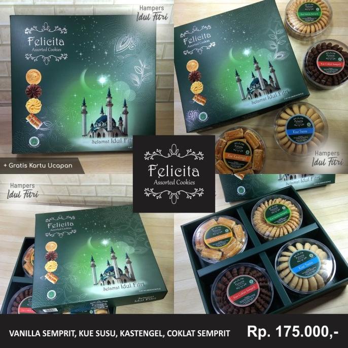 

Paket Hampers Lebaran / Parcel Idul Fitri/Kue Lebaran isi 4 - FELICITA
