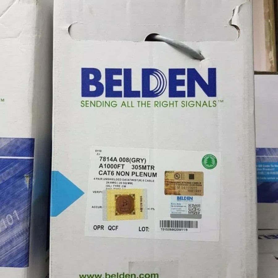 Indoor Kabel LAN BELDEN 7814A UTP cat.6 305m ORIGINAL BELDEN cat6 jaringan