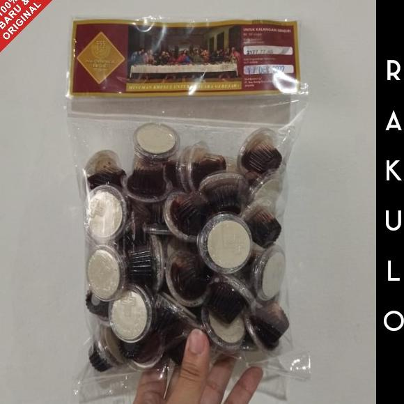 

Anggur Perjamuan Kudus Cup dan Hosti Polos Roti Kemasan isi 50 Pcs
