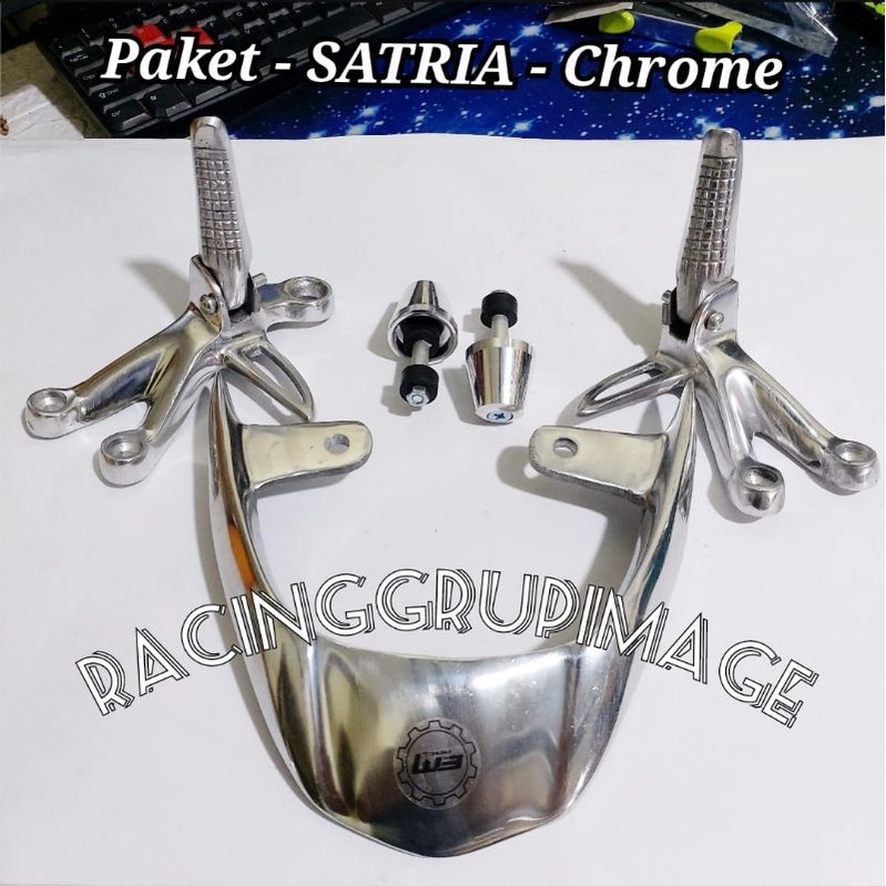 PAKET SATRIA CHROME step gantung satria fu / jalu stang fu /Behel satria fu begel satria fu planger satria fu raider