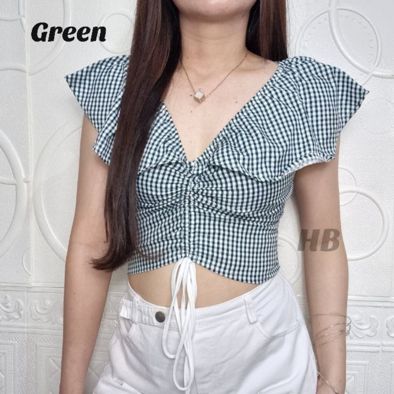 HAWAIIAN BANANA / CROP TOP SABRINA / IMPORT BANGKOK / BAHAN SAKILA PRINT