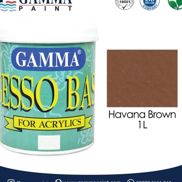 Gamma GESSO BASE - Havana Brown - Cat Tembok Semi Gloss 1L