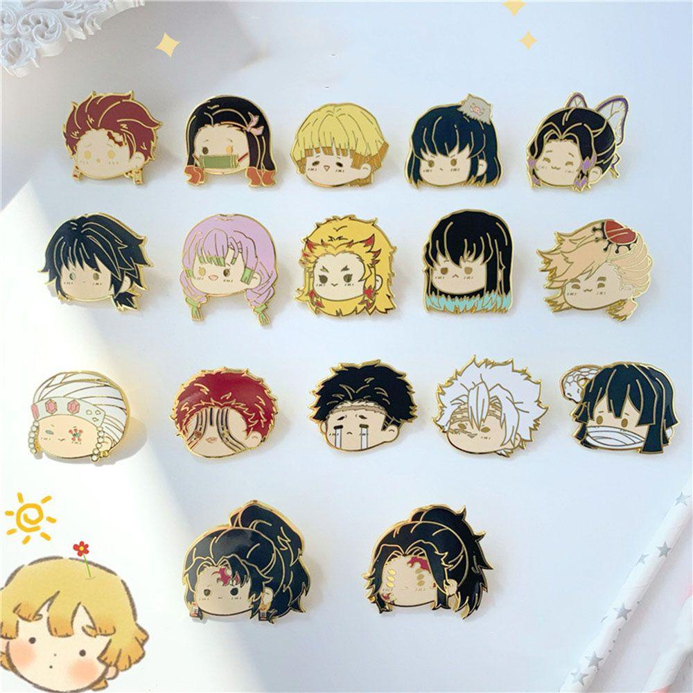 Pin Enamel Nanas Pria Wanita Tsuyuri Kanawo Aksesori Cosplay Perhiasan DIY Demon Slayer