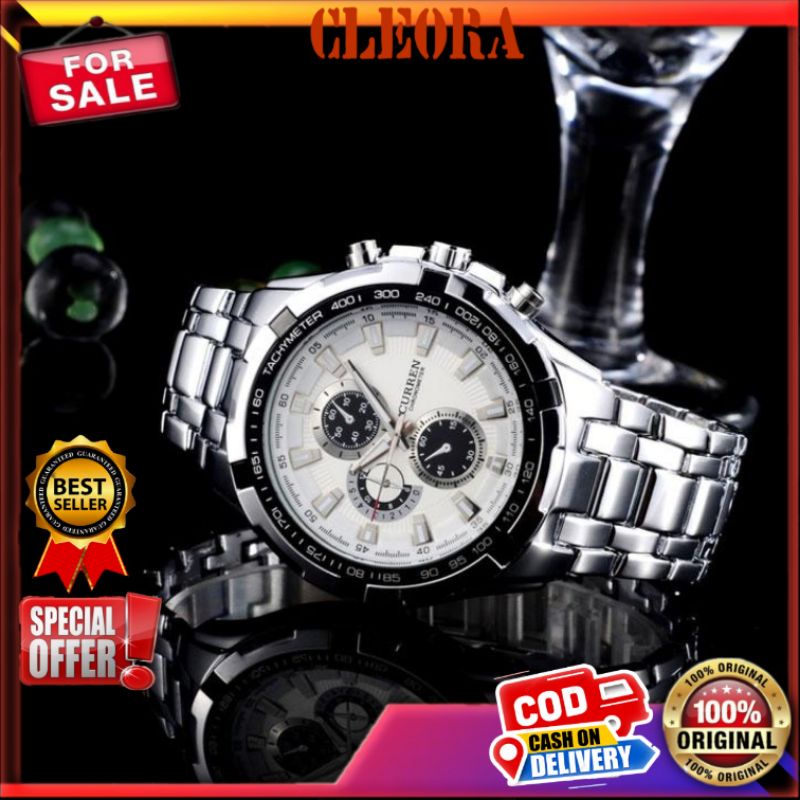 Jam Tangan Pria Analog CURREN Ori Stainless Steel Chronograph Tidak Aktif Jm Arloji Tahan  Anti Air 