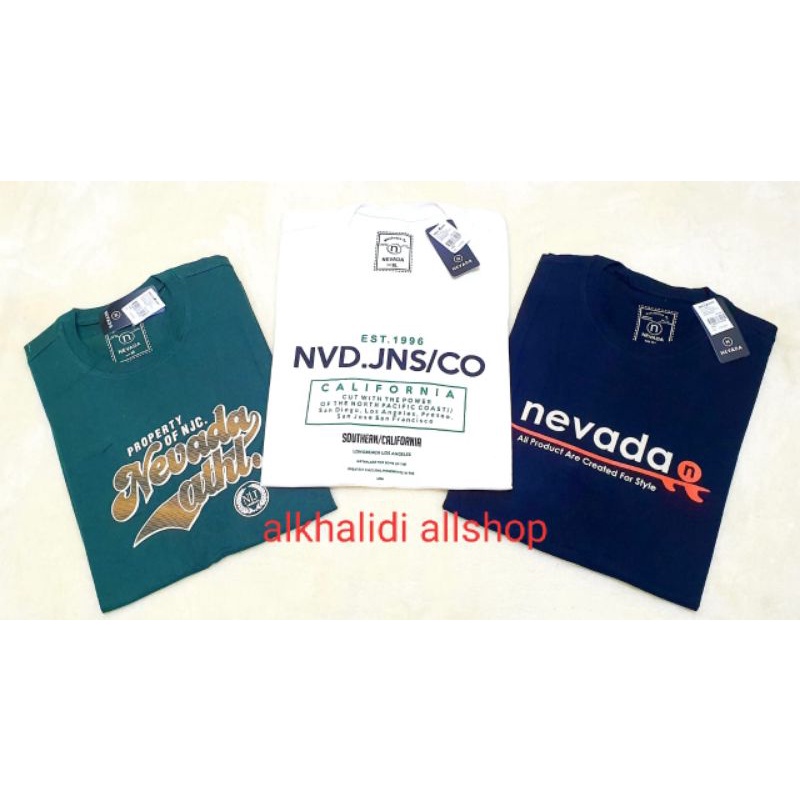 Kaos Nevada distro original/ 3pcs 100rb Motif RANDOM kaos Nevada pria wanita/ kaos pria import murah/ baju distro Nevada ori