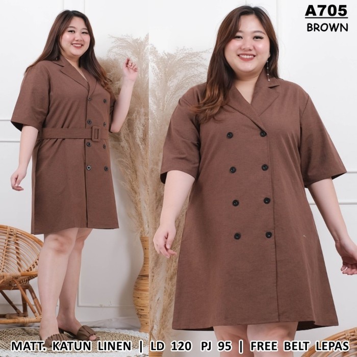 Blouse Wanita Jumbo Korean Stayle coat wanita terbaru / KK- JUMBO COAT - Cokelat Dewasa Murah Bisa C